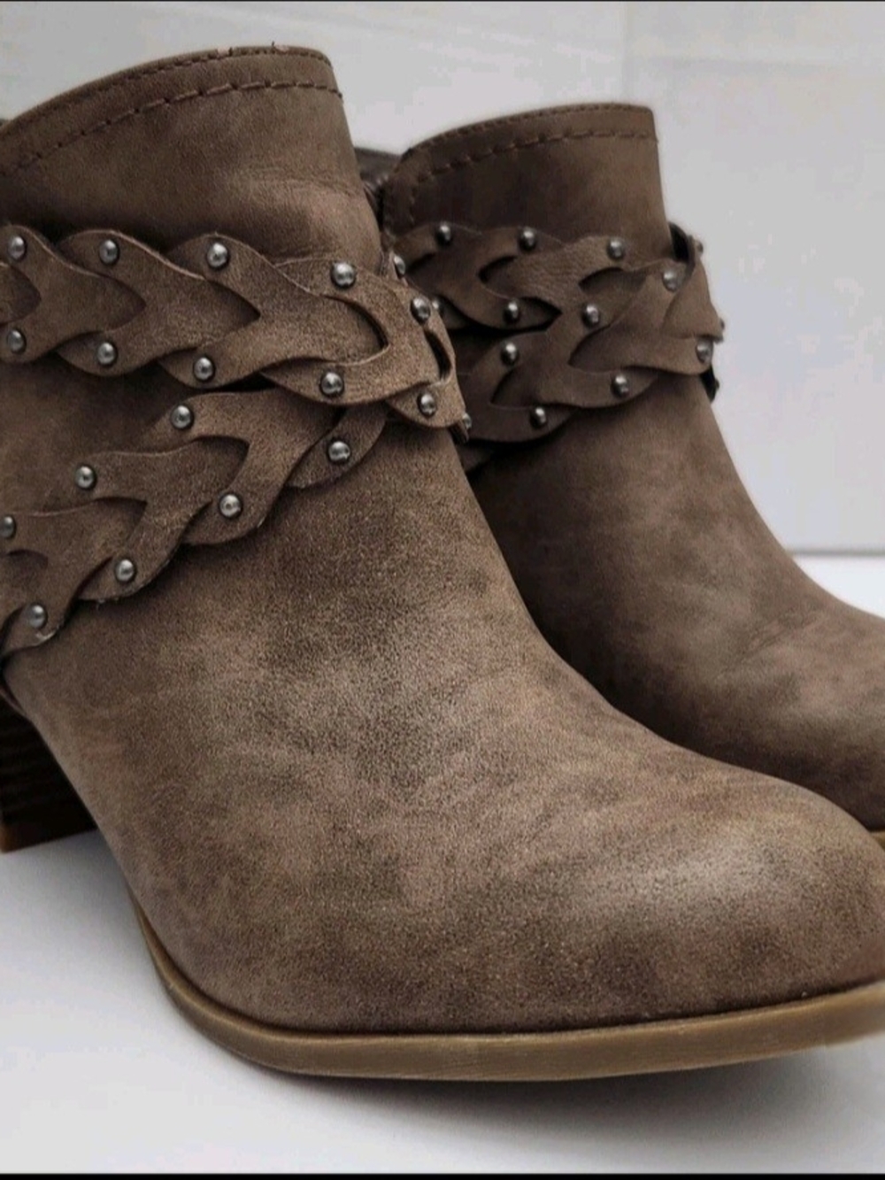 Women’s Brown Suede Ankle Boots, Size 7M